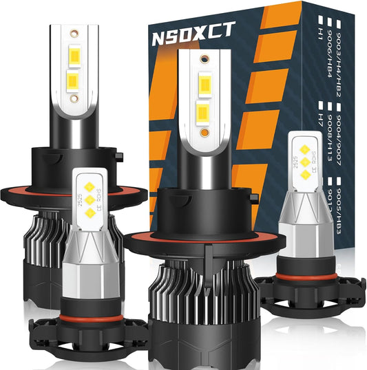 Fit For Chevy Camaro (2010-2013) 9008/H13 LED Headlight Bulbs, 1:1 Mini Size 500% Brightness 6000K Cool White Plug and Play 2 PCS 9008 High/Low Beam + 2 PCS 5202 Led Fog Light Bulbs