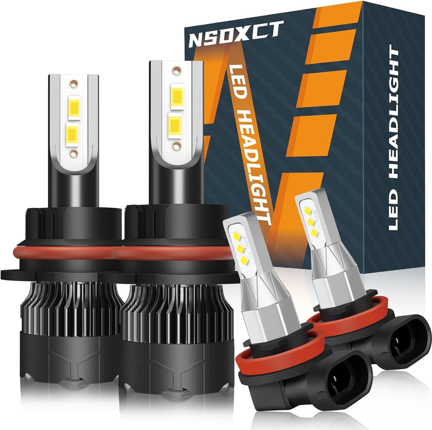 Fit For Lexus ES350 2007 2008 2009 Led Headlight Bulbs, 9005 High Beam+H7 Low Beam Led Bulbs+9006 LED Fog Light Bulbs Kit 36000LM 500% Brightness 6000K Cool White Headlight Bulbs, 6PCS