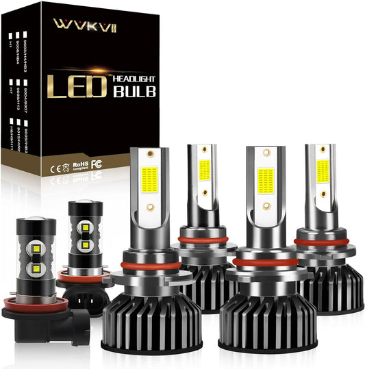 Fit For Toyota RAV4 2006-2012 LED light Bulbs Combo 9005/HB3 High Beam + 9006/HB4 Low Beam + H11 Fog Lights Bulbs, 6000K Cool White Super Bright,IP68, 6 PCS