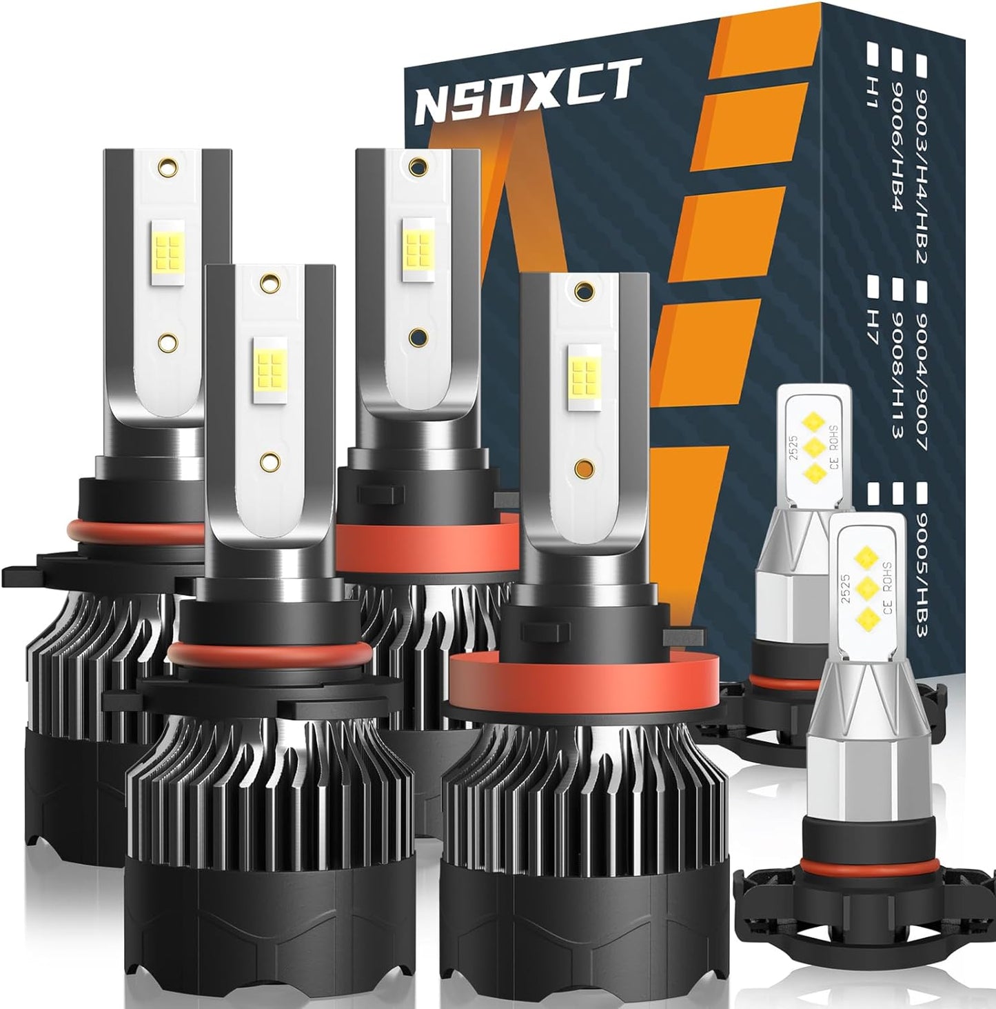 Fit For Lexus ES350 2007 2008 2009 Led Headlight Bulbs, 9005 High Beam+H7 Low Beam Led Bulbs+9006 LED Fog Light Bulbs Kit 36000LM 500% Brightness 6000K Cool White Headlight Bulbs, 6PCS