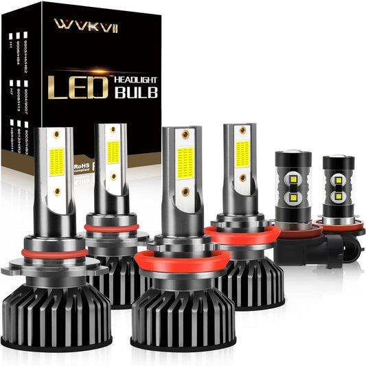For HONDA CR-V CRV LED (2015-2020) LED Headlight Bulbs, 9005 High Beam + H11 Low Beam+ H11/H8 Fog Lights Bulbs Kit, Super Bright 6000K Cool White,with Fan, Plug and Play,Pack of 6