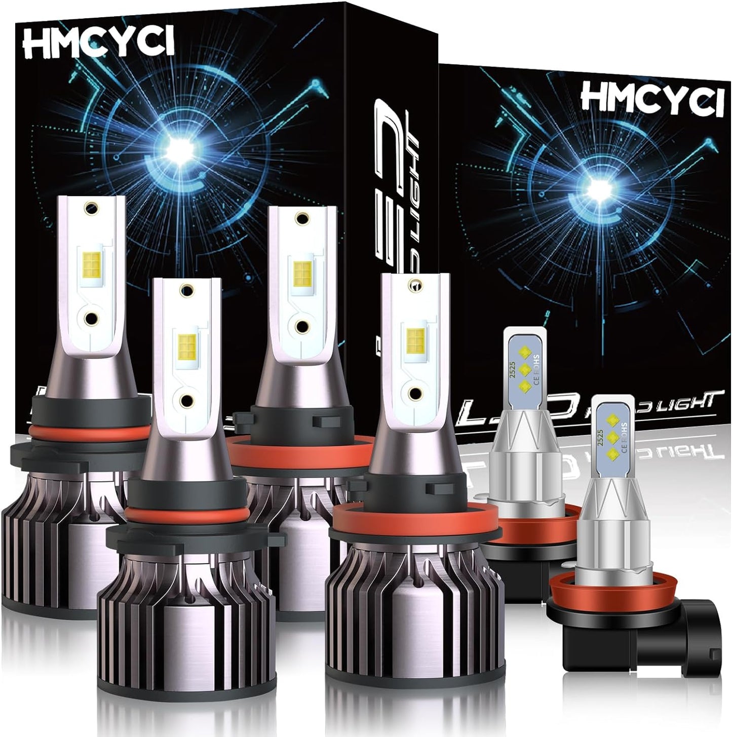 Fit For DODGE RAM 1500 2500 3500 2-Headlamps(2009-2012) 9008 High/Low Beam LED Headlight Bulbs + 9145 LED Fog Light Bulbs,6500K Cool White Plug and Play，Pack of 4