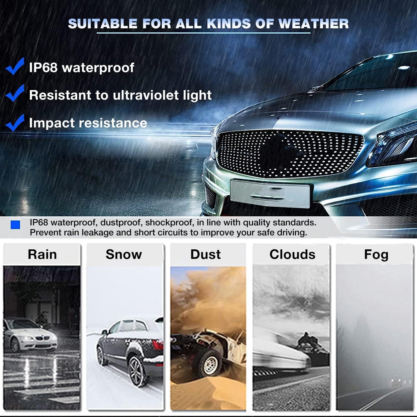 Fit for Dodge Durango 2014-2020 Led Headlight Bulbs, D3S Hid Headlight Bulbs High&Low Dual Beam+H11 Led Fog Light Bulbs 6500K 36000LM, Super Bright D3S H11 Light Bulbs, 4PCS D3S H11 Headlights