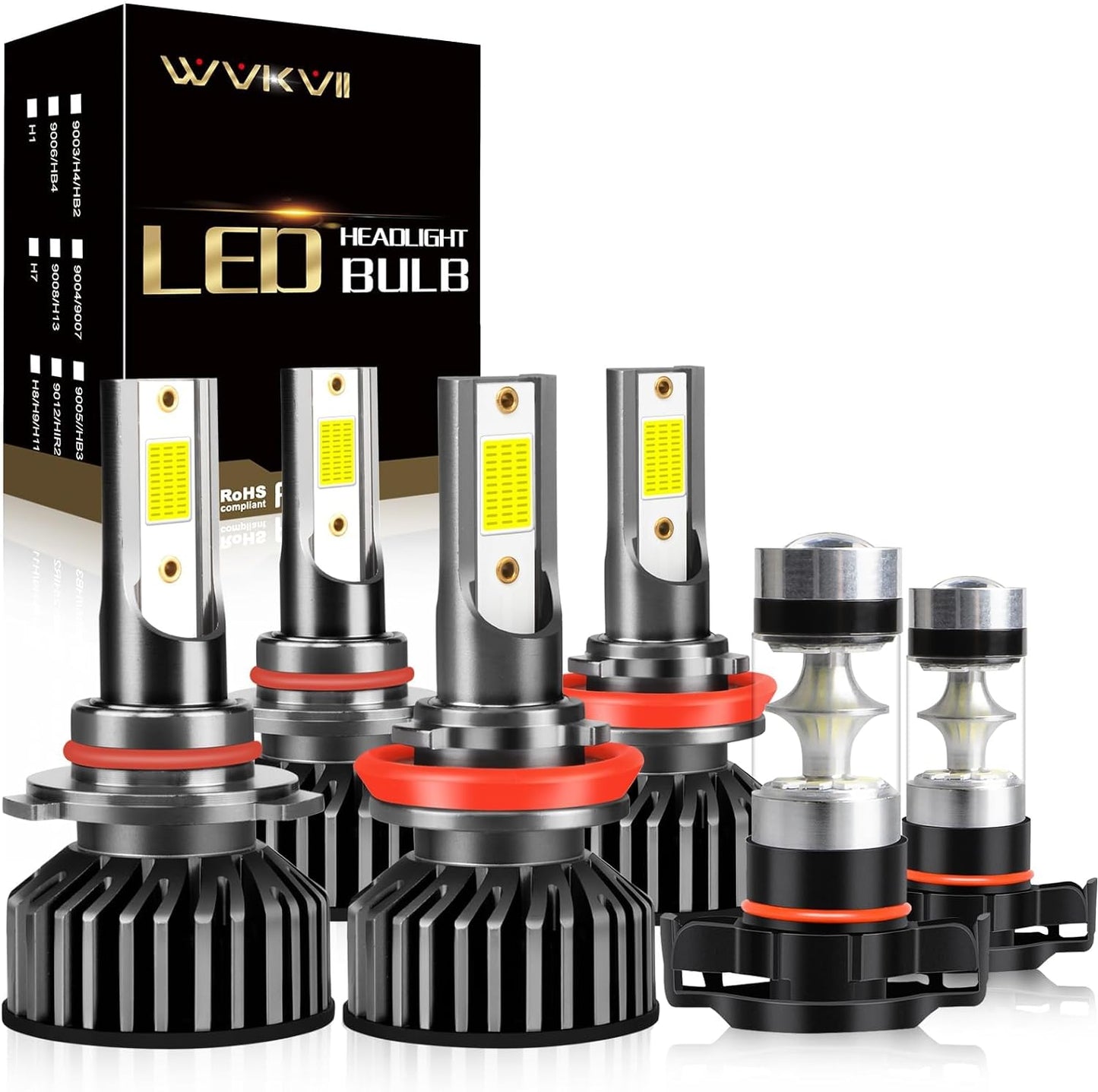 Fit For Toyota RAV4 2016 2017 2018 LED Bulbs Combo 9012/HIR2 High Low Beam Light Bulbs, 6000K Cool White Super Bright,IP68, 2 PCS