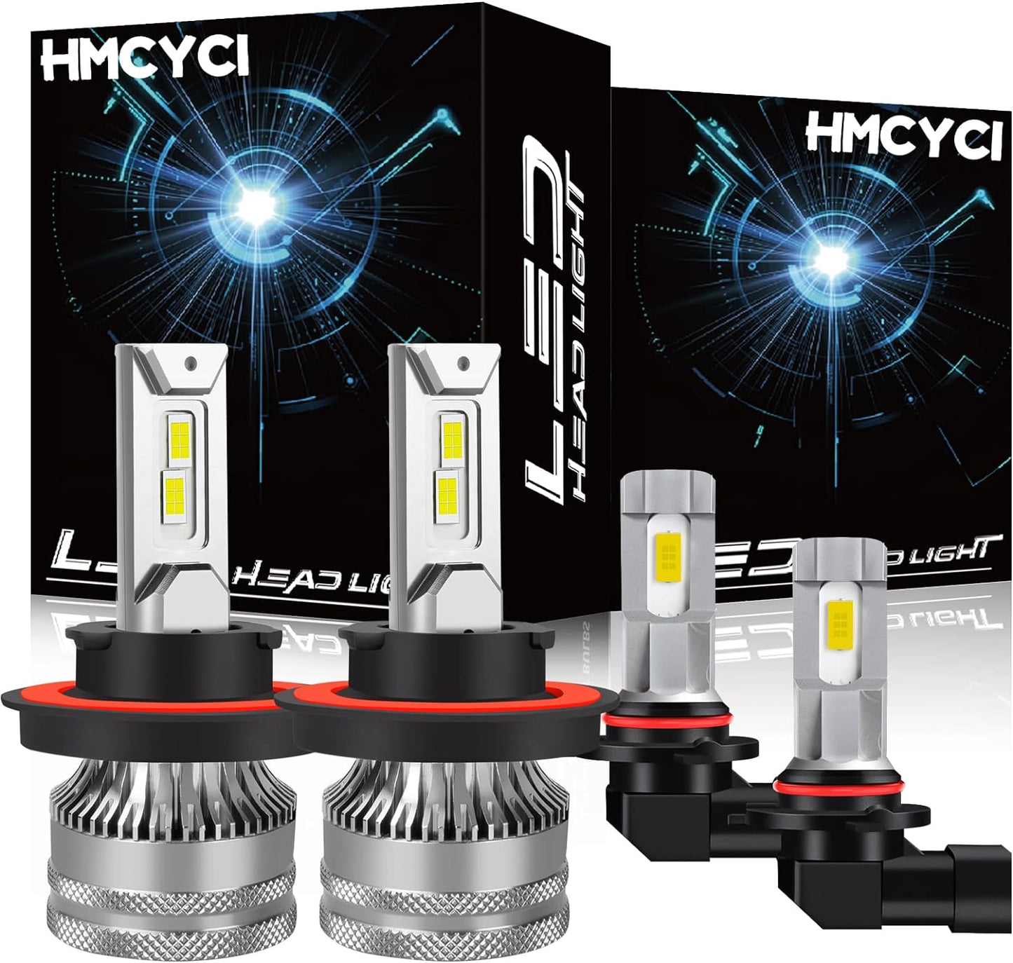 Fit For DODGE RAM 1500 2500 3500 2-Headlamps (2009-2012) LED Headlight Bulbs 9008 High/Low Beam + 9145 LED Fog Light Bulbs,6500K Cool White Plug and Play，Pack of 4