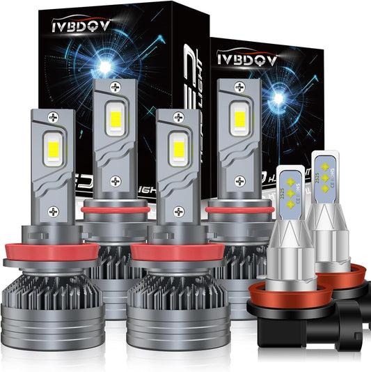 Fit (2015-2019) for HONDA CRV CR-V LED Headlight Bulbs,9005/HB3 High Beam+H11/H9 Low Beam+H11/H8/H16 fog light Led Bulbs 600% Brightness 200W 30000LM 6500K Cool White 6PCS