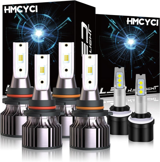 Fit For Chevy Silverado 1500 2500 3500 HD (1999-2002) LED Headlight Bulbs,9005 9006 High Low Beam + 880 Fog Lights,Super Bright Cool White, Plug and Play,Pack of 6