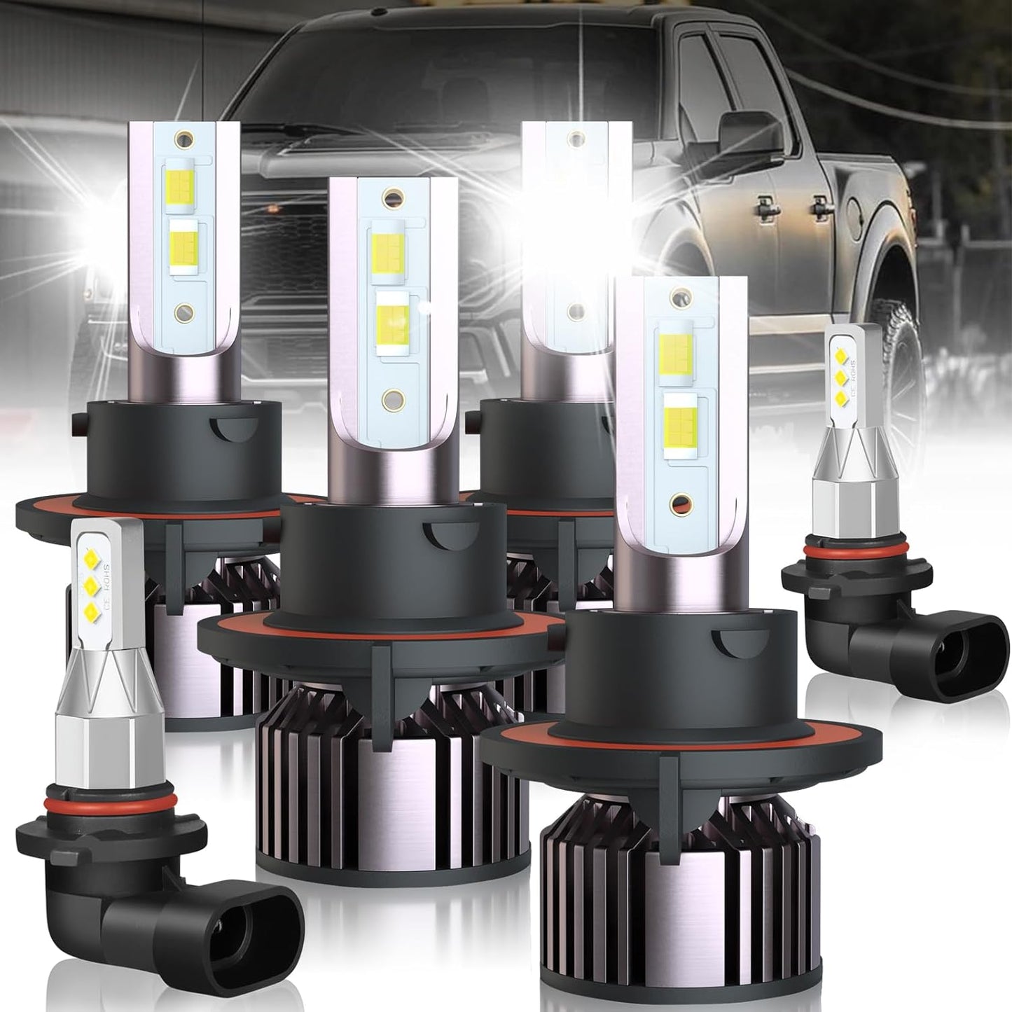 Fit For Ford F250 F350 F450 F550 (2005-2020) Led Headlight Bulbs, 9008 High Beam+9008 Low Beam+9145 Fog Light LED Bulbs, 6PCS