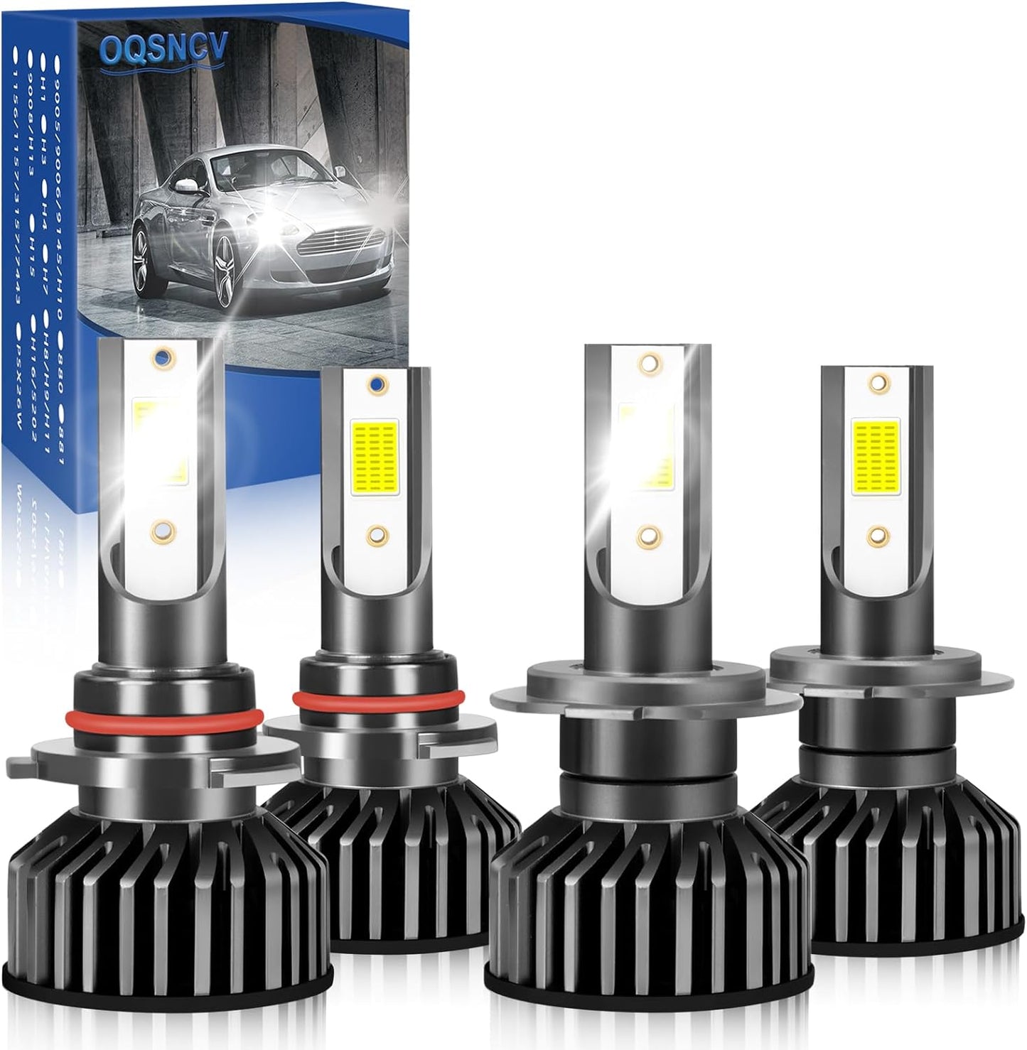 Fit for Hyundai Elantra 2013-2016 LED Bulbs,H7 High Beam + H11 Low Beam LED Bulb Kit, 60W 28000LM 6000K White Super Bright, Plug and Play, Pack of 4