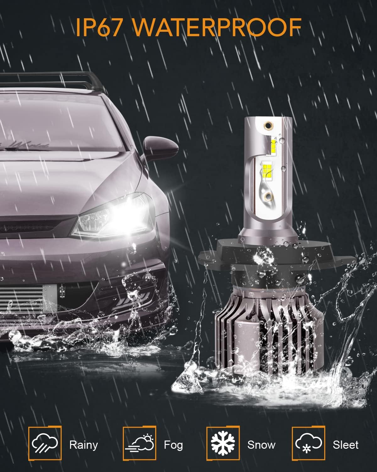 For T-oyota Tacoma Led Headlight Bulbs (2005-2011) 9003/H4 High Low Beam Led Bulbs+9006/9145 Led Fog Light, 500% 6500K Cool White Headlights and Fog Lights Led, Plug and Play, 4PCS