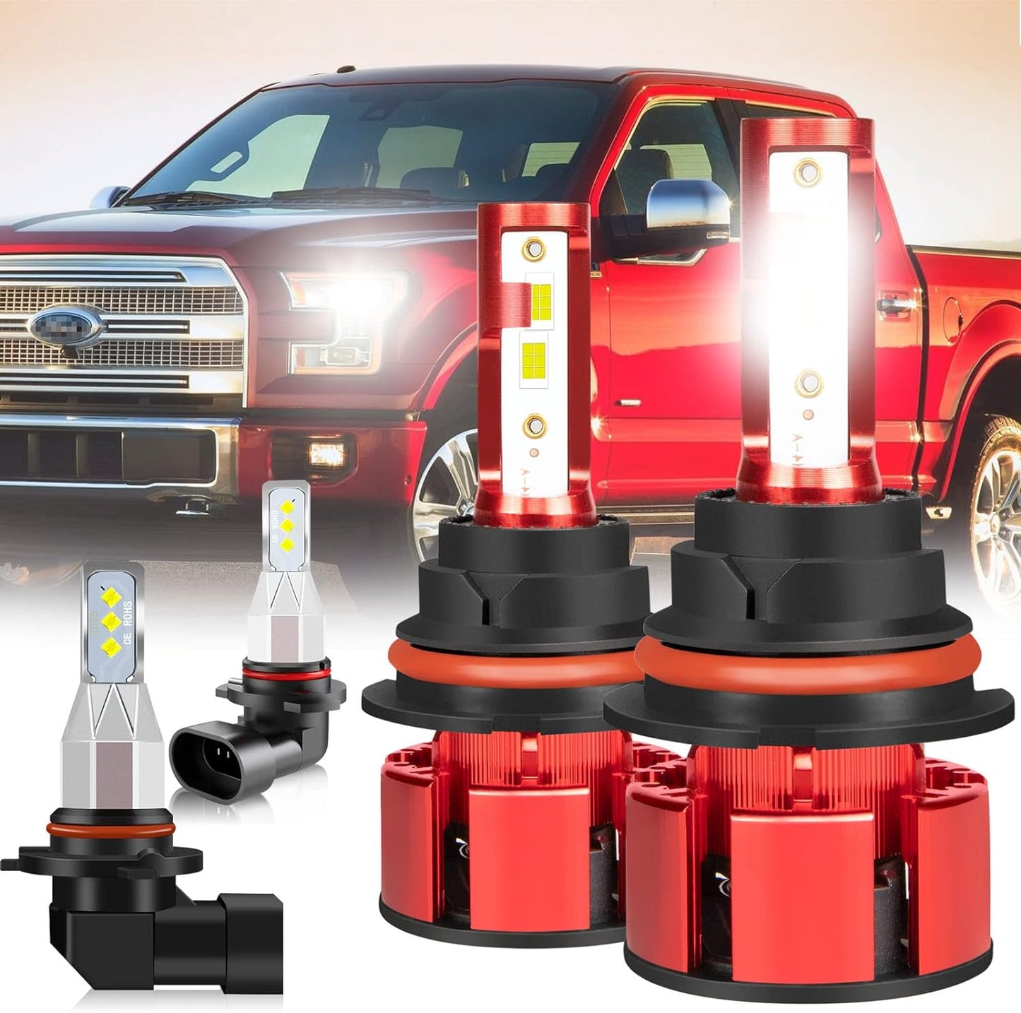 Fit for TOYOTA COROLLA 2009-2015 Led Lights, 500% Brightness 9005 9006 Light Bulbs High&Low Beam+H11 LED Fog Lights，6500K White 36000LM 9005 9006 Led Light Bulb, 6Pcs 9005 9006 H11 Led Bulbs