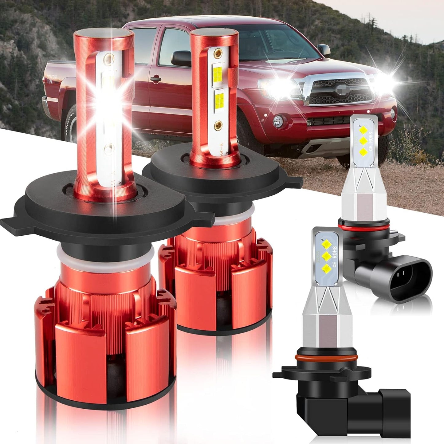 Fit for TOYOTA COROLLA 2009-2015 Led Lights, 500% Brightness 9005 9006 Light Bulbs High&Low Beam+H11 LED Fog Lights，6500K White 36000LM 9005 9006 Led Light Bulb, 6Pcs 9005 9006 H11 Led Bulbs