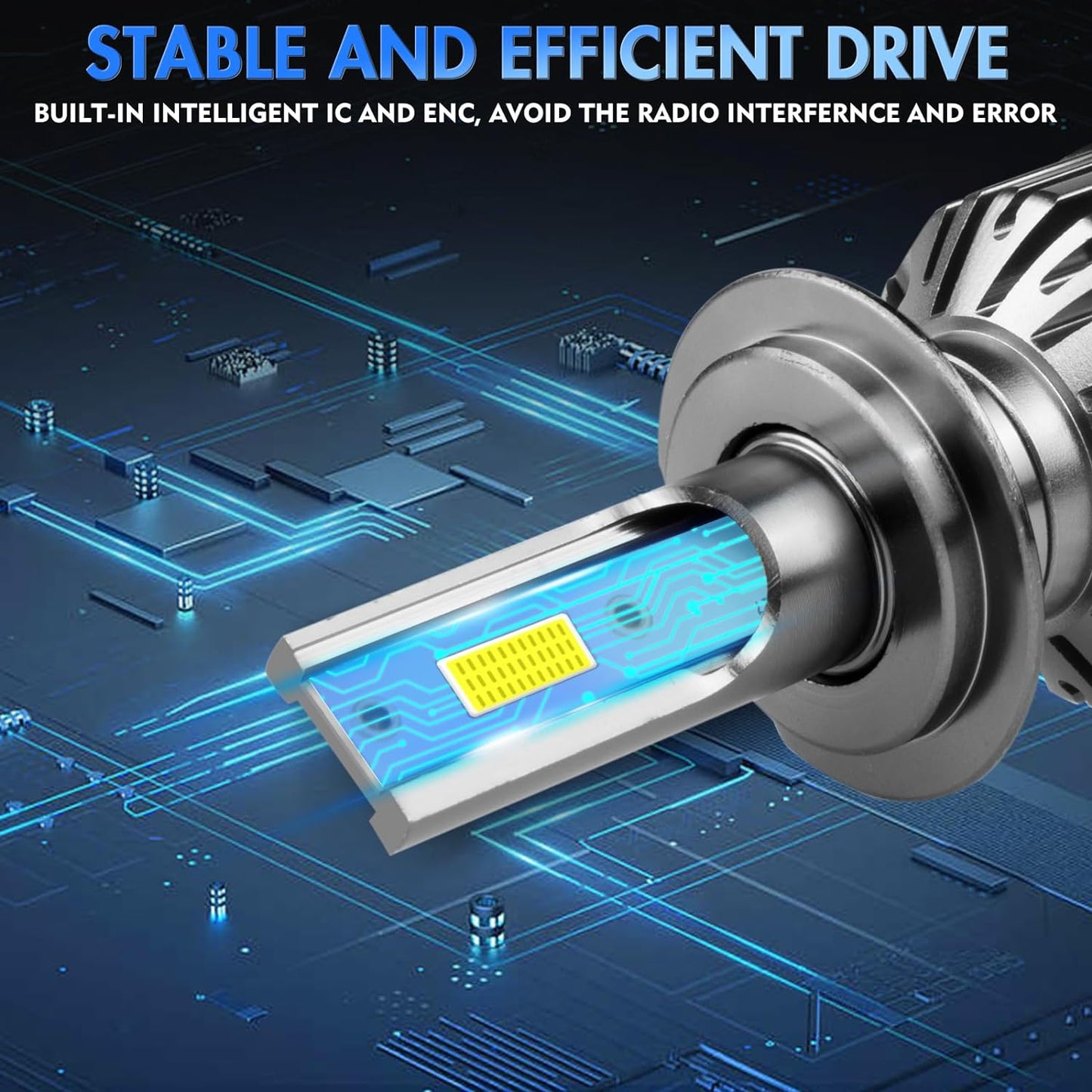 Fit for Hyundai Elantra 2013-2016 LED Bulbs,H7 High Beam + H11 Low Beam LED Bulb Kit, 60W 28000LM 6000K White Super Bright, Plug and Play, Pack of 4