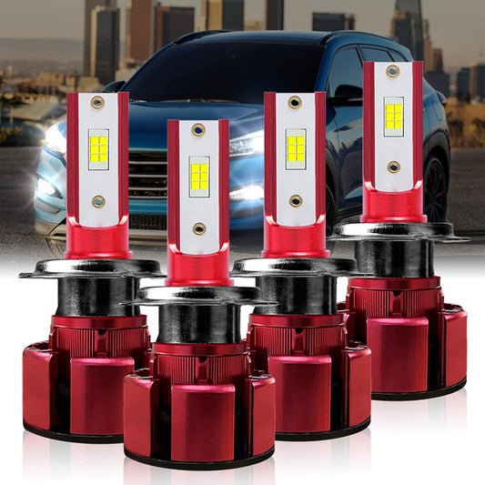Fit 2016-2018 for HYUNDAI TUCSON LED Headlight Bulbs,H7 High Beam+H7 Low Beam Led Headlight Bulbs 500% Brightness 80W 38000LM 6500K Cool White 4pcs Led Bulbs Kit