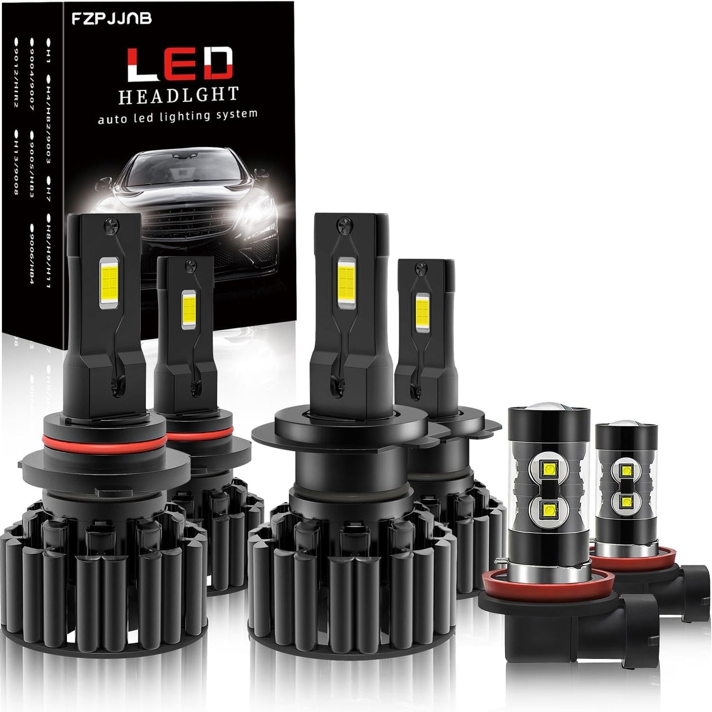 Fit for for SUBARU OUTBACK (2010-2014) LED Bulbs, 40000LM 9005 H7 High/Low Beam+H11 LED Fog Lights LED Headlamps Combo, Easy Installation, IP68 Waterproof, 6500K Cool White, 6PCS