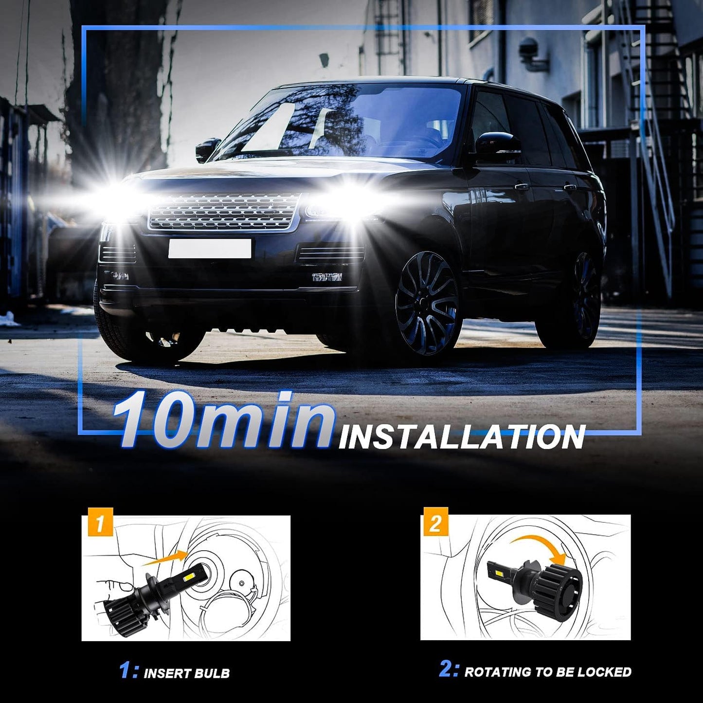 Fit for FORD FUSION (2006-2018) H7 LED Bulbs, High/Low Beam Plug and Play Quick Installation, 20000LM Super Bright 6500K Cool White Light, Pack of 2