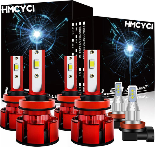 Fit For Jeep Grand Cherokee (2019-2021) LED Headlight Bulbs Combo,H9+H11 High/Low Beam + H11 Fog Lights,Super Bright 6500K Cool White, Plug and Play, Pack of 6