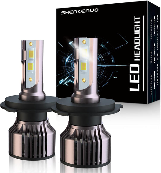 SHENKENUO Fit For Sienna (1998-2003) 9003 High/Low Beam Halogen Replacement LED Bulbs，6500K Cool White Plug and Play，Pack of 4