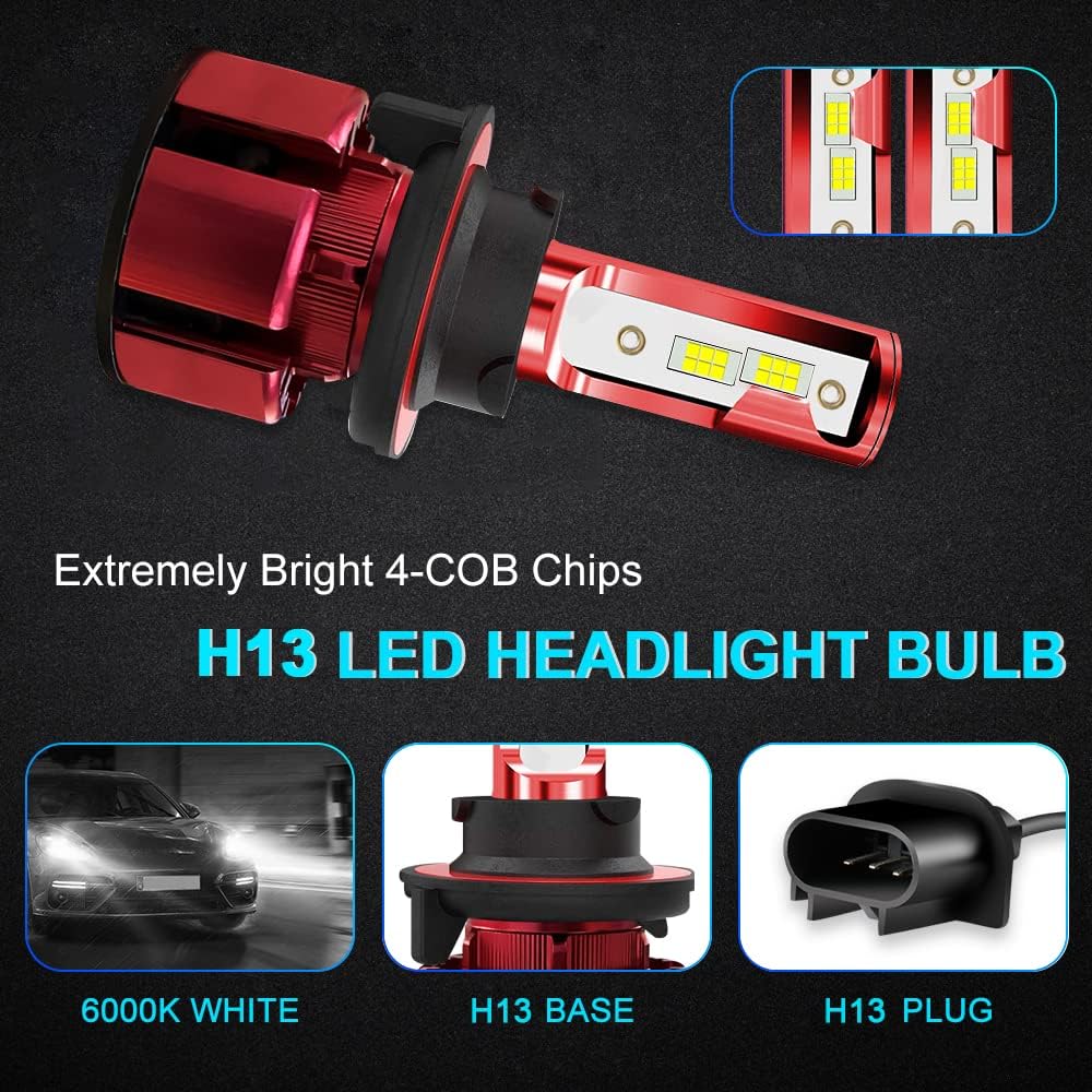 Fit For Ford F250 F350 F450 2005-2019 9008 High Beam and Low Beam Headlight Bulbs Combo, 9145/9140 Fog Light, Super Bright Headlight Kits 6000K Cool White, Pack of 6
