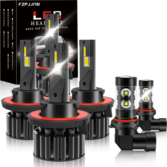 Fit for FORD F-250/F-350/F-450/F-550 (2005-2020) 9008/H13+9008/H13 High/Low Beam LED Bulbs+9145 LED Fog Light Bulbs Combo,500% Brightness IP68 Waterproof Halogen Replacements,6500K Cool White,6 PCS