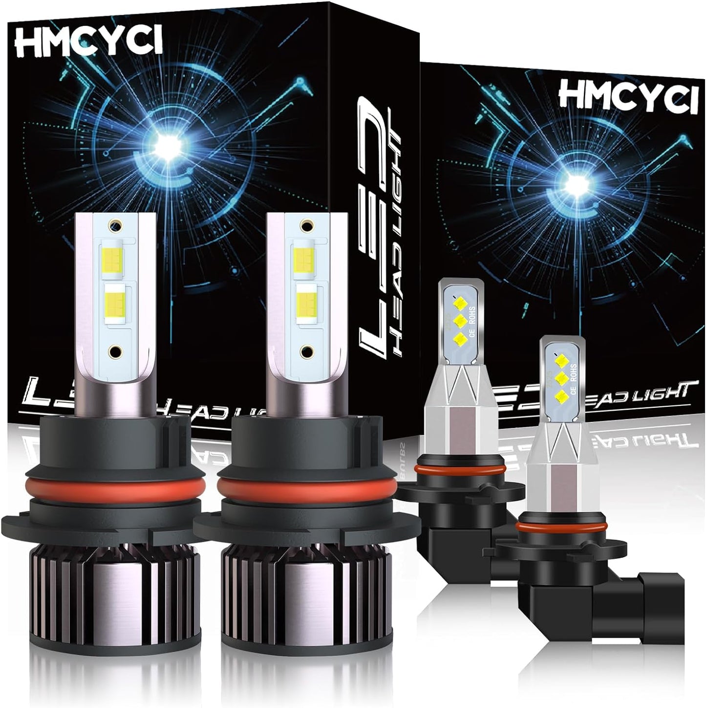 LED Headlight Bulbs Combo Compatible for Ford F150 2015 2016 2017 2018 2019 2020 2021 2022 2023, 9005 H11 High Low Beam + 9140/9145 Fog Lights, 6000K White, Plug and Play, Pack of 6