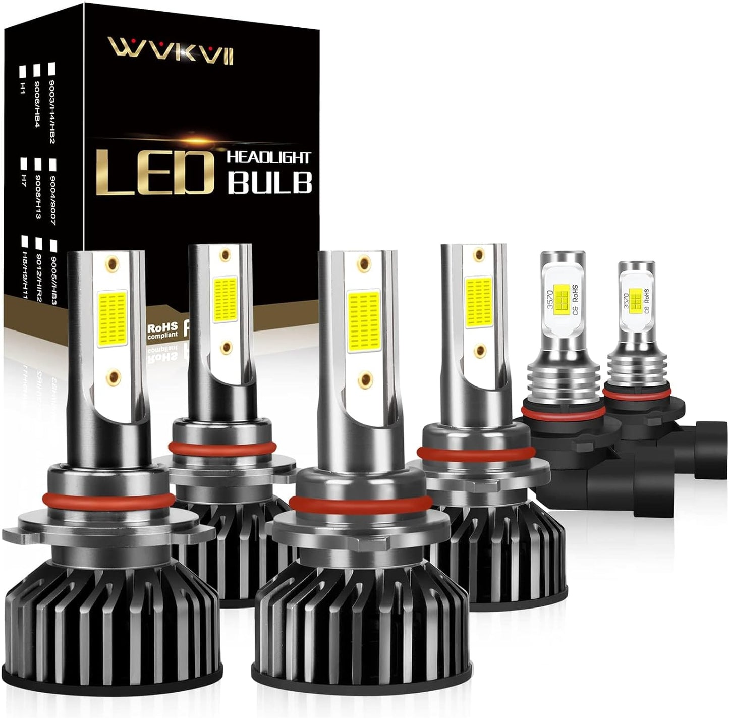 Fit For Toyota RAV4 2016 2017 2018 LED Bulbs Combo 9012/HIR2 High Low Beam Light Bulbs, 6000K Cool White Super Bright,IP68, 2 PCS