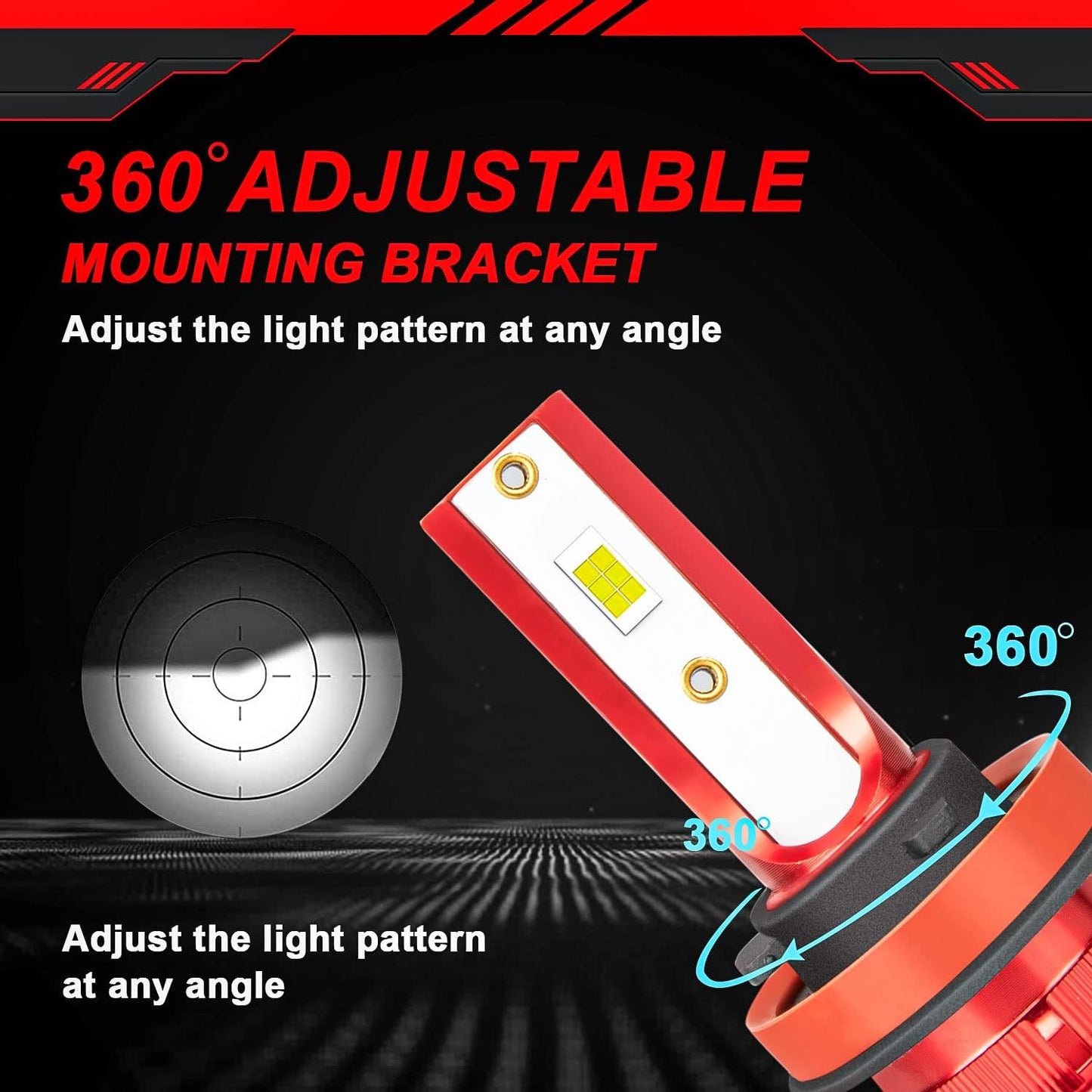Fit (2016-2023) for Can Am Defender LED Headlight Bulbs,H11/H9 High Beam+H11/H9 Low Beam Led Headlight Bulbs, 500% Brightness 80W 38000LM 6500K Cool White 4PCS