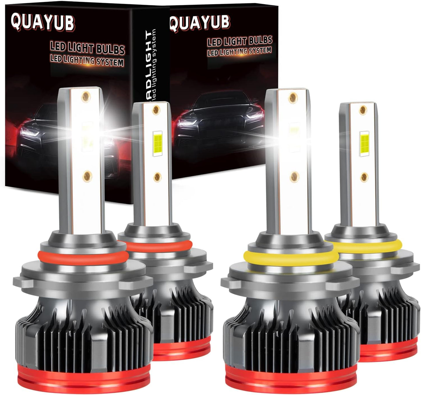 Light Bulbs Fit for Nissan Maxima(2009-2014), 9005/HB3 High Beam+H11 Low Beam+H11 Fog Light Bulbs, 300% Brightness 11000LM 6000K Cool White, Pack of 6