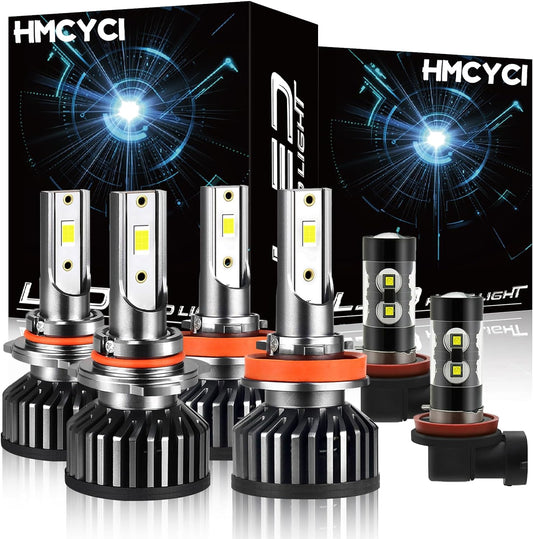 Fit For HONDA CIVIC (2016-2020) LED Headlight Bulbs,9005 High Beam H11 Low Beam + H11 Fog Light, Super Bright 6500k Cool White, Plug and Play, Pack of 6