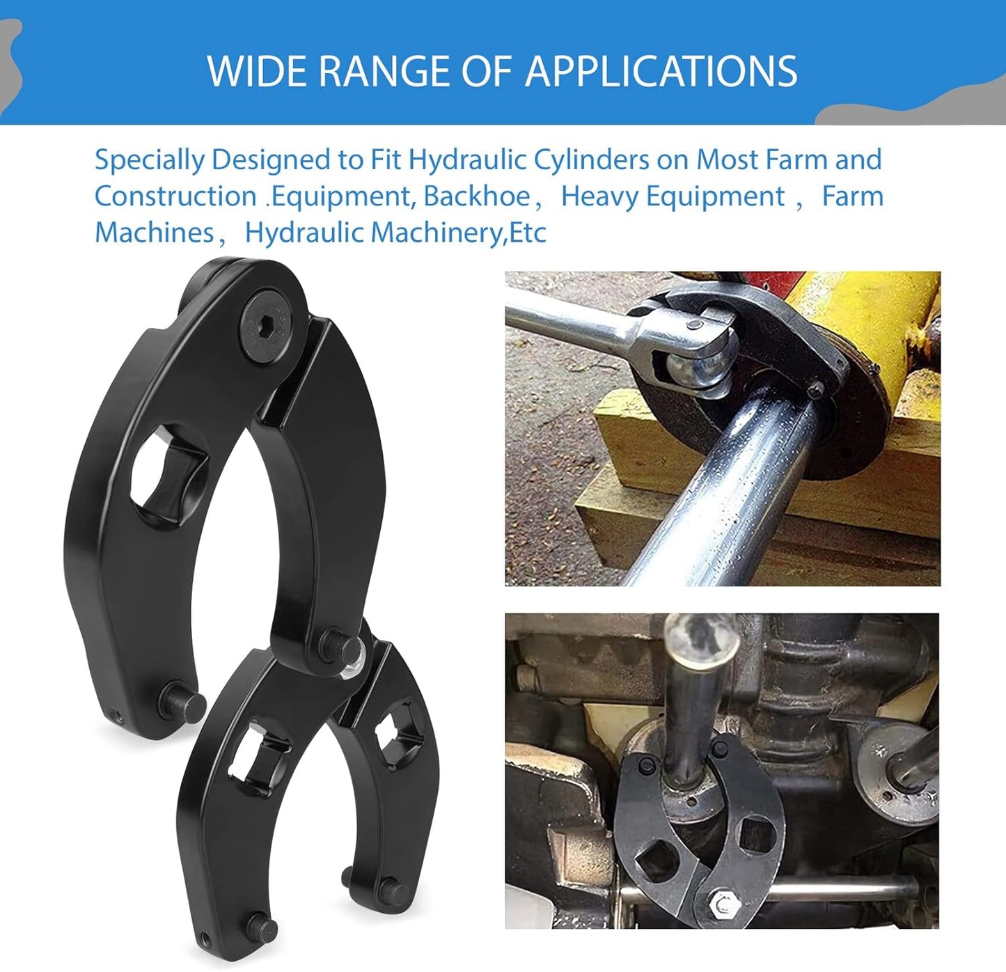 SHENKENUO 1226 & 7463 Gland Nut Wrench,1.2'' - 6''Adjustable Universal Hydraulic Cylinder Spanner Wrench,for Hydraulic Cylinders of Automobiles, Motorcycles and Loaders.etc,2 Pcs