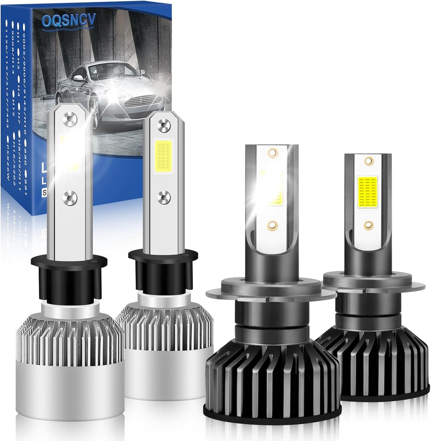 Fit for Hyundai Elantra 2013-2016 LED Bulbs,H7 High Beam + H11 Low Beam LED Bulb Kit, 60W 28000LM 6000K White Super Bright, Plug and Play, Pack of 4