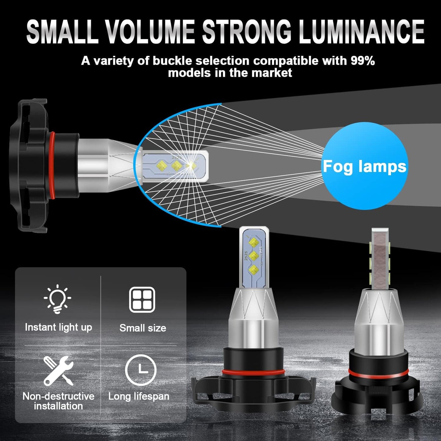 Fit For Ford Escape 2008-2012 LED Headlight Bulbs, H13 LED Headlight Bulbs High&Low Dual Beam+5202 LED Fog Light Bulbs, 36000LM 6500K White 500% Super Bright H13 LED Headlights, 4pcs