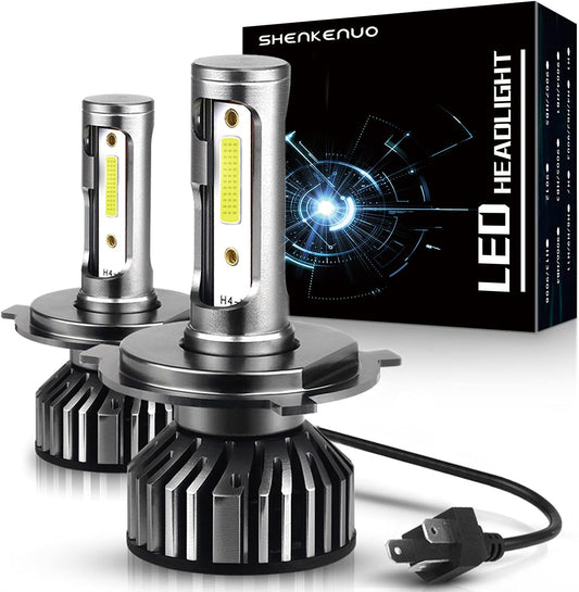 SHENKENUO Fit For Tacoma (1997-2015) 9003/H4 High/Low Beam Halogen Replacement LED Bulbs，6500K Cool White Plug and Play，Pack of 2
