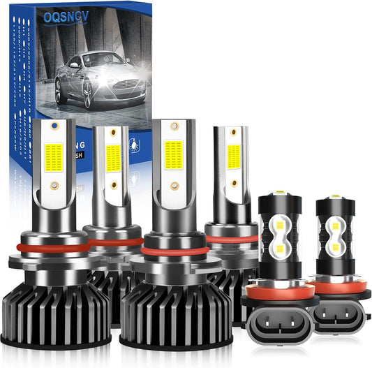 Fit For HONDA ACCORD 2006-2012 LED Headlight Bulbs,9005+9006 High/Low Beam + H11 LED Fog Light Bulbs, 60W 28000LM 6000K White Super Bright, Plug and Play, Pack of 6