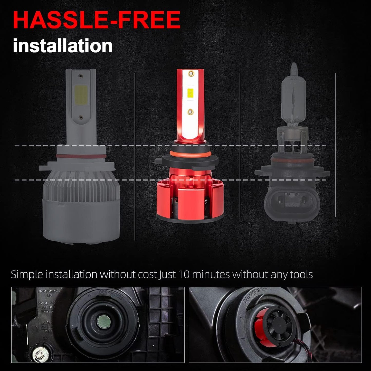 Fit 2006-2018 for HONDA PILOT LED Headlight Bulbs,9005/HB3 High Beam and H11/H9 Low Beam and H11/H8/H16 Fog Light LED Bulbs 38000LM 80W 6500K Cool White 6pcs Bulbs Kit