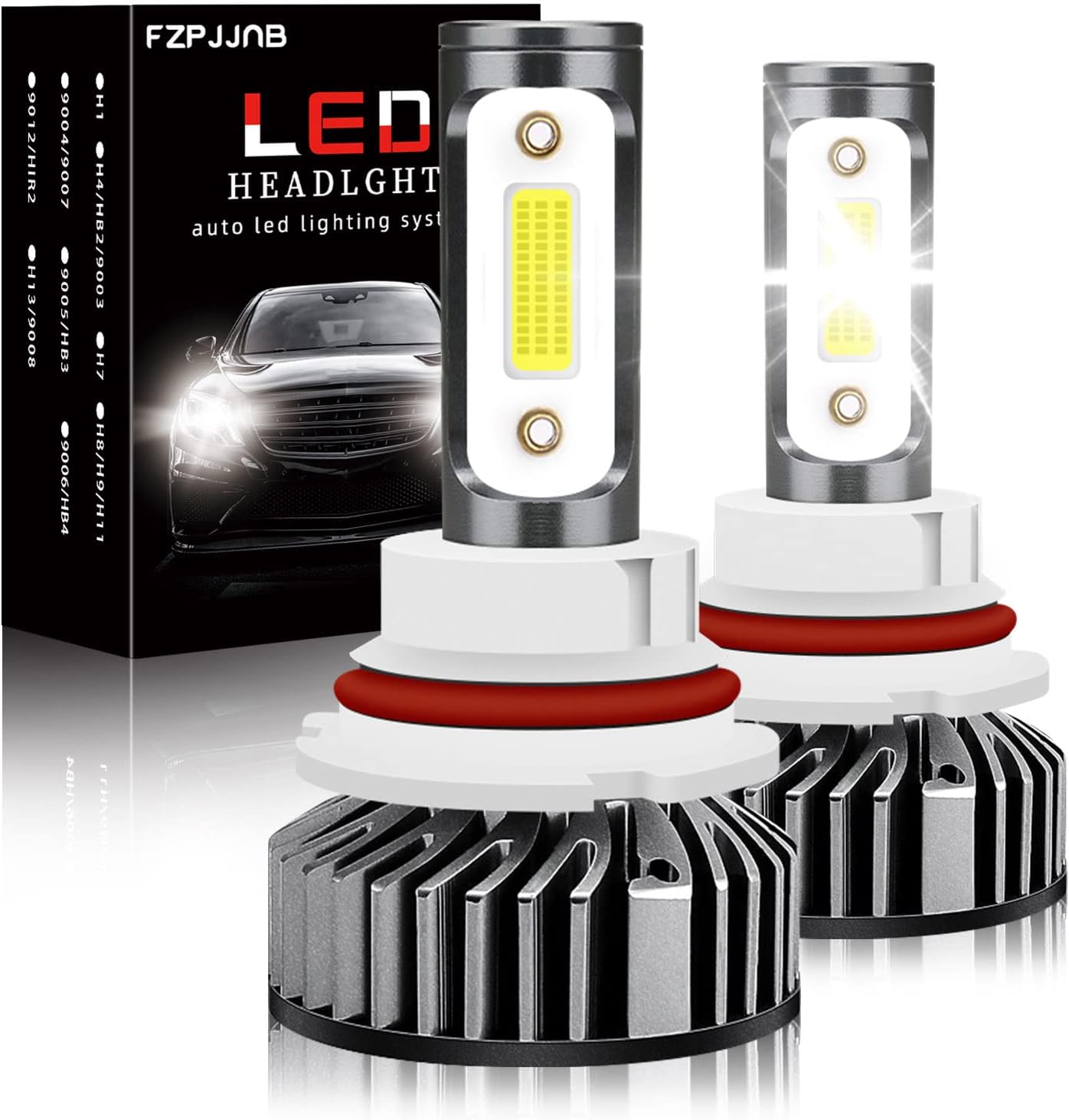 Fit for FORD F-150 (2004-2014) LED Bulbs H13/9008 High/Low Beam + 9145 LED Fog Light Bulbs, 300% Brightness, 6000K Cool White LED Headlamps, IP68 Waterproof, Halogen Replacement Kits, 4PCS