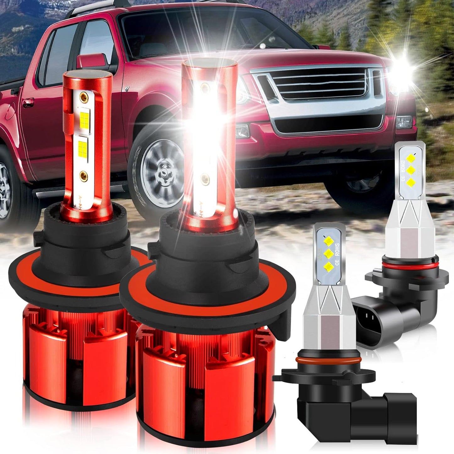 Fit for TOYOTA COROLLA 2009-2015 Led Lights, 500% Brightness 9005 9006 Light Bulbs High&Low Beam+H11 LED Fog Lights，6500K White 36000LM 9005 9006 Led Light Bulb, 6Pcs 9005 9006 H11 Led Bulbs