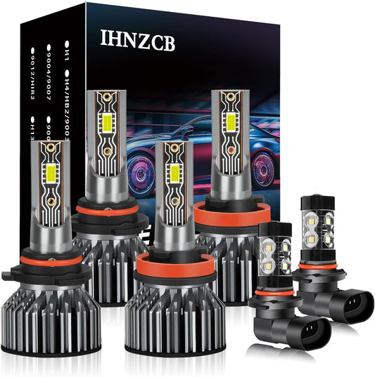 Fit For Ford F150 F-150 2015-2023 LED Headlight 9005 H11 High Low Beam + 9145/9140 LED Fog Light Bulbs,Cool White 16000lm,plug and play,6pcs LED Bulbs