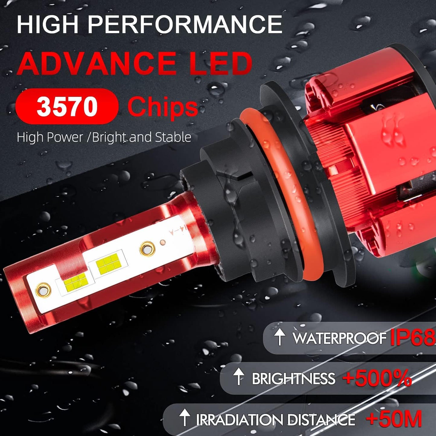 Fit 2005-2019 for Nissan Frontier Headlight Bulbs,9007/HB5 High Low Dual Beam+H11/H8/H16 Fog Light 500% Brightness Bulbs, 38000LM 6500K,1:1 Size Plug-and-Play Bulbs 4pcs