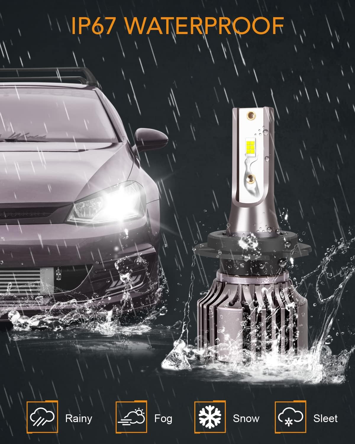 Fit For Lexus ES350 2007 2008 2009 Led Headlight Bulbs, 9005 High Beam+H7 Low Beam Led Bulbs+9006 LED Fog Light Bulbs Kit 36000LM 500% Brightness 6000K Cool White Headlight Bulbs, 6PCS