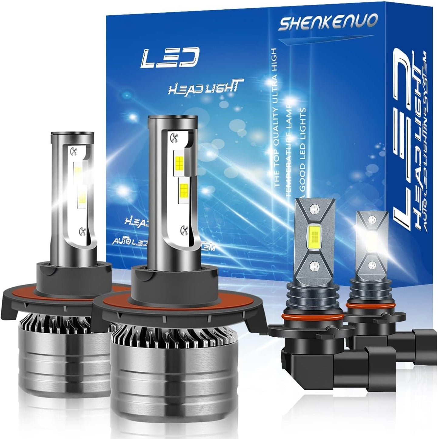 SHENKENUO Fit For FORD F-250 / F-350 / F-450 / F-550 (2005-2020) 9008+9008 High and Low Beam Halogen Replacement LED Bulbs Combo +9145 LED Fog Bulbs,6500K Cool White,Pack of 6