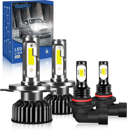 Fit For TOYOTA PRIUS 2004-2009 LED Bulbs, 9003H4 High/Low Beam+ 9006 LED Fog Light Bulbs, 60W 28000LM 6000K White Super Bright, Plug and Play, Pack of 4