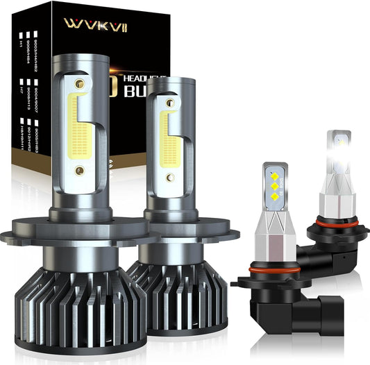 Fit For TOYOTA SEQUOIA (2001-2007) LED Headlight Bulbs 9003/H4/HB2 High/Low Beam LED Bulbs + 9006/9145 LED Fog Light Bulbs, Super Bright 6500K Cool White, Pack of 4