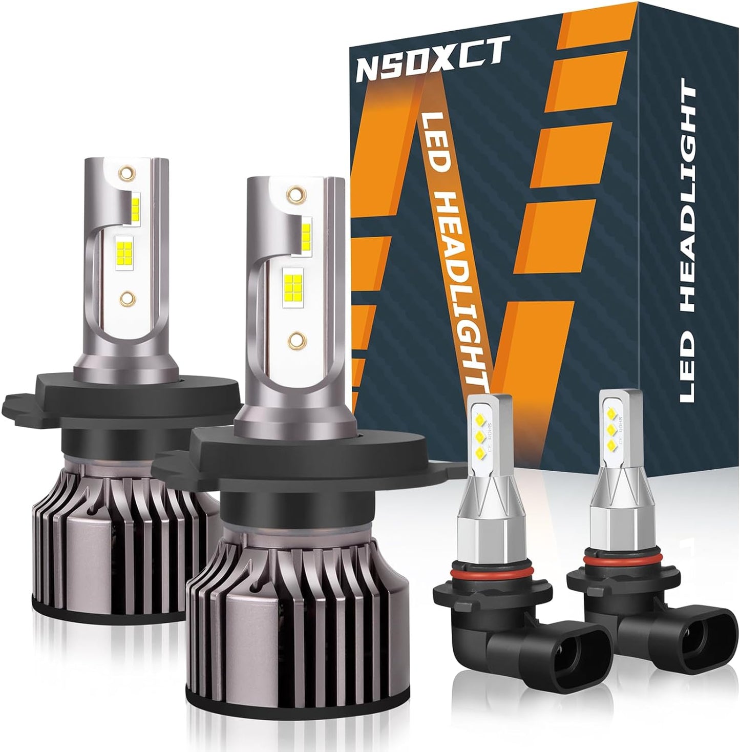 For T-oyota Tacoma Led Headlight Bulbs (2005-2011) 9003/H4 High Low Beam Led Bulbs+9006/9145 Led Fog Light, 500% 6500K Cool White Headlights and Fog Lights Led, Plug and Play, 4PCS
