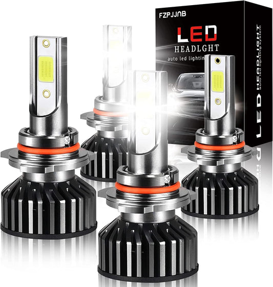 Fit for Dodge Charger 2016-2020 LED Headlight Bulbs 9005/HB3 High Beam+9005/HB3 Low Beam Combo, 300% Brightness, 6000K Cool White LED Headlamps, IP68 Waterproof, Halogen Replacements, 4PCS