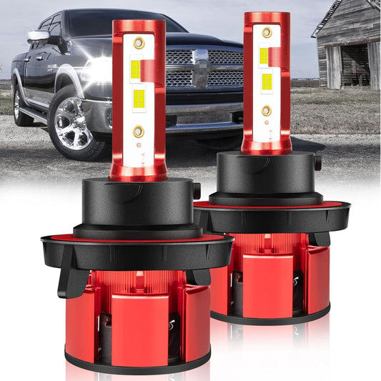 Fit for Dodge Ram 1500 2500 3500 2006 2007 2008 Led Lights, 500% Brightness H13 Light Bulbs High&Low Beam，6500K White 36000LM H13 Led Light Bulb,2Pcs H13 Led Bulbs