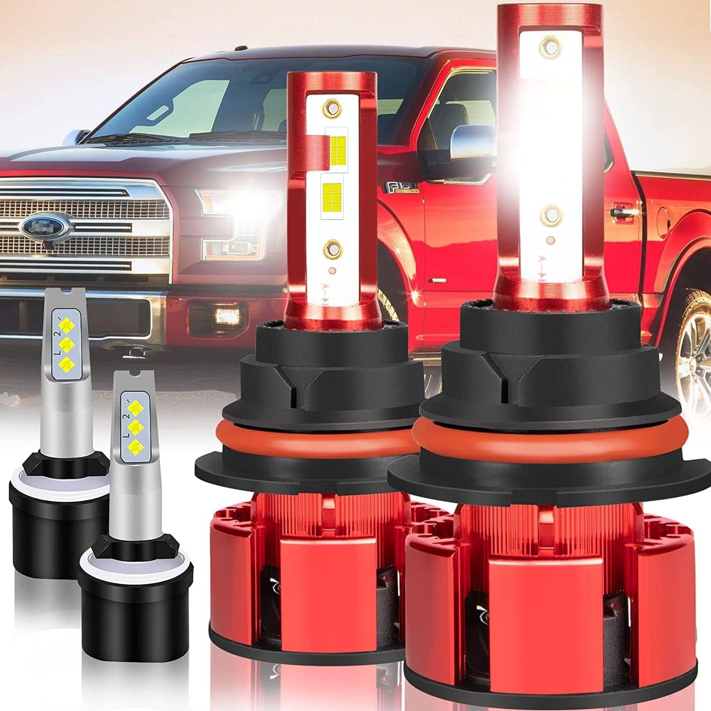Fit for TOYOTA COROLLA 2009-2015 Led Lights, 500% Brightness 9005 9006 Light Bulbs High&Low Beam+H11 LED Fog Lights，6500K White 36000LM 9005 9006 Led Light Bulb, 6Pcs 9005 9006 H11 Led Bulbs