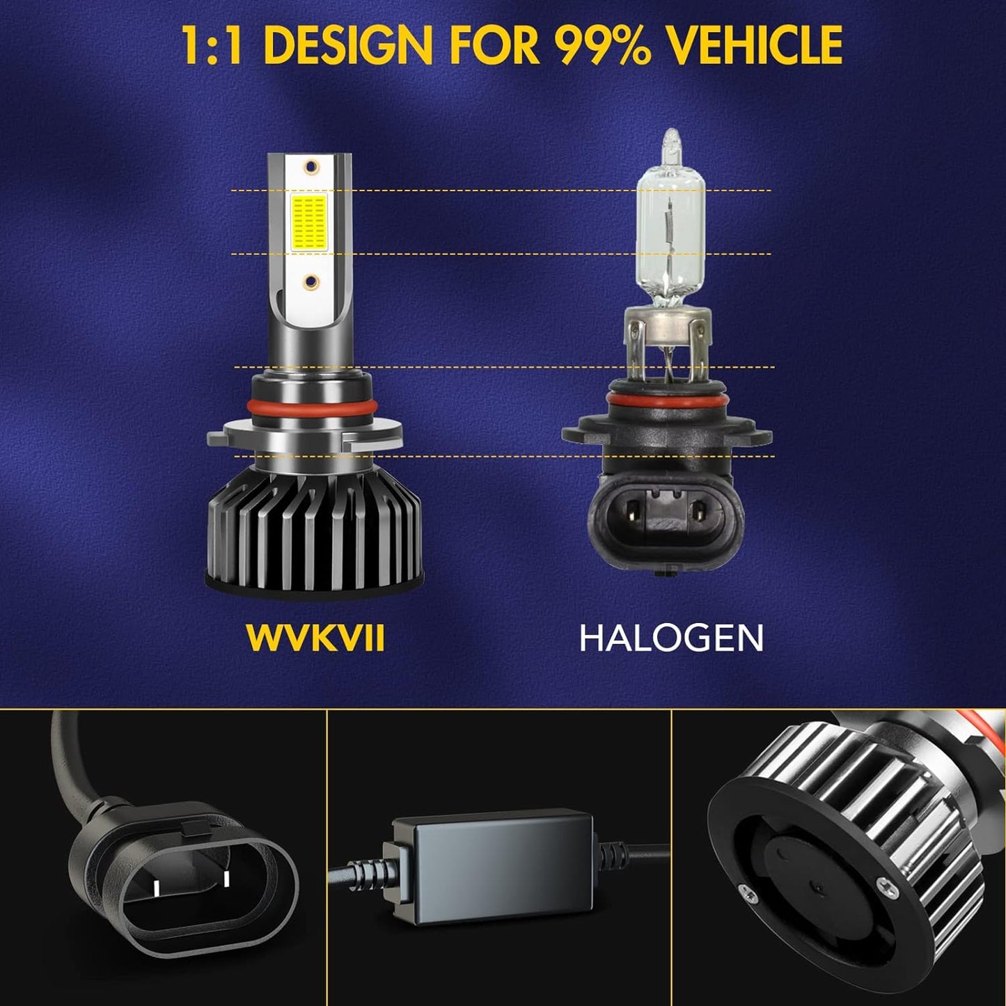 Fit For Subaru Outback 2010 2011 2012 2013 2014 LED light Bulbs 9005/HB3 High Beam + H7 Low Beam+ H11 Fog Lights Bulbs Kit, Super Bright 6000K Cool White,Pack of 6