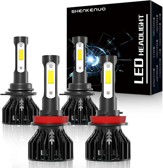 SHENKENUO Fit For HONDA CIVIC LED Headlight Bulbs (Year:2016-2020 High/Low Beam)