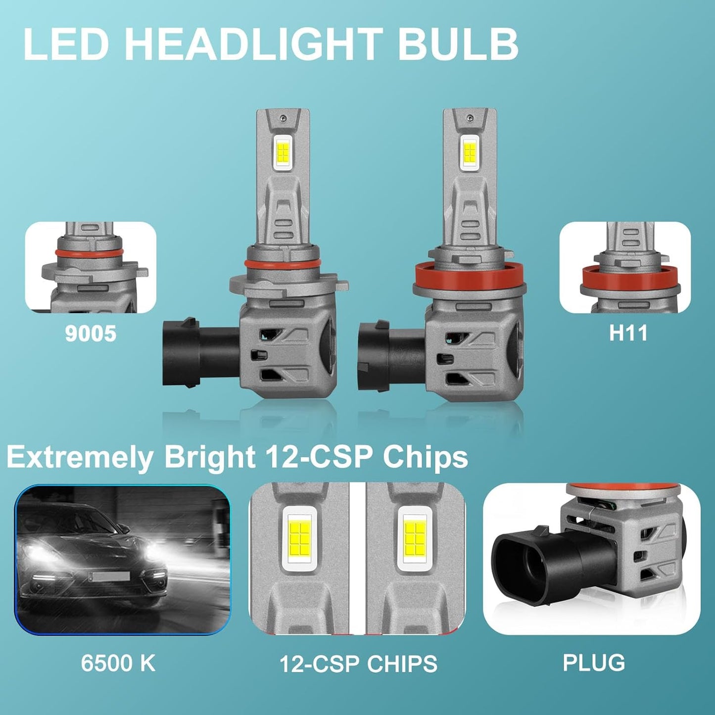 for Toyota 4Runner 2010-2020 Led Headlight Bulbs. 800% Super Bright 9005 H11 Led Headlight Bulbs High and Low Beam+H11 Fog Lights, 6500K 38000 9005 H11 led headlights, 6pcs 9005 H11 Led Lights